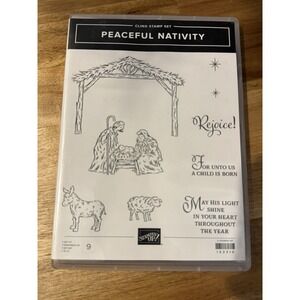 Peaceful Nativity Stamp Set by Stampin' Up Rubber Stamps Christmas Stamps